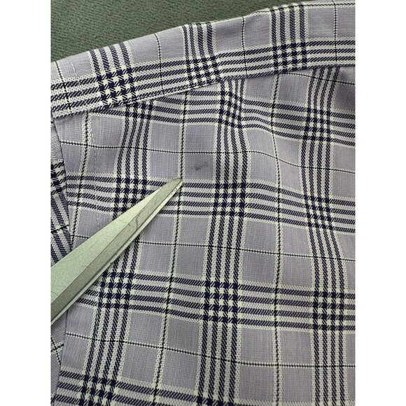Nordstrom Men's Shop Shirt Mens 18 34-35 Purple Plaid Smartcare Non-Iron Dress - Picture 13 of 13